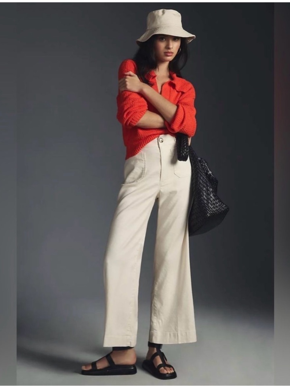 Anthropologie Maeve The Colette Wide Leg Cropped Linen Pants Size 28
